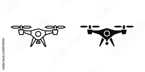 Quadcopter drones flying side by side