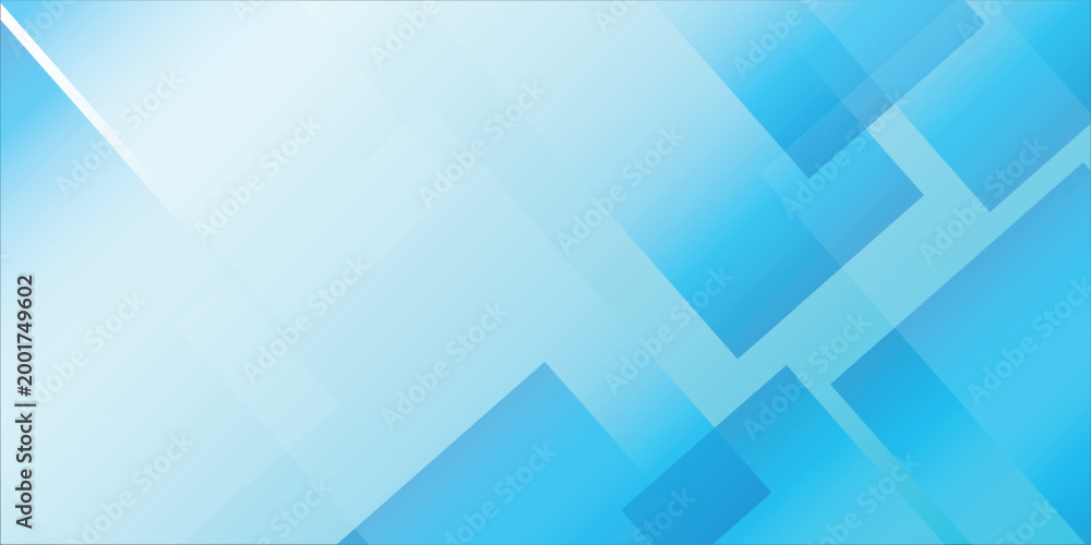 Fototapeta premium Blue Geometric Abstract Background with Gradient Layers, Modern Technology and Fintech Digital Design Template