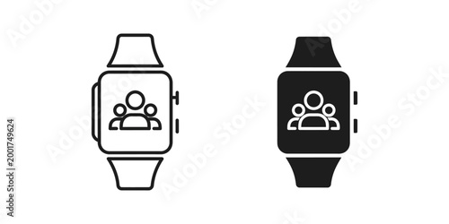 Apple watch faces showing group message icon in light and dark mode