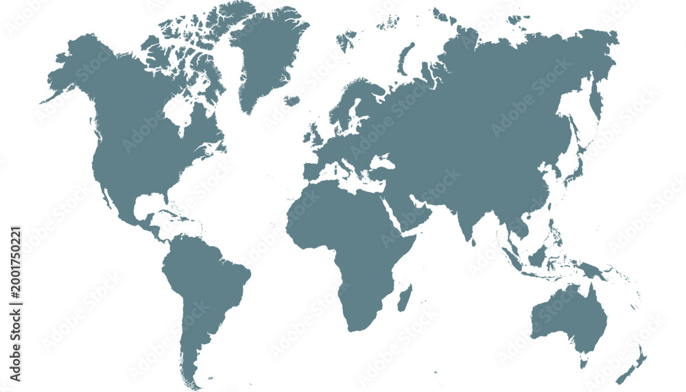 Obraz premium World map. Grey modern vector map. Silhouette map