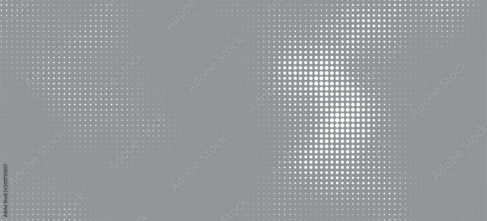 Fototapeta premium Minimal white halftone dot gradient background in comic pop art style, smooth vector circles texture. Illustration