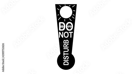 Do not disturb sign, black isolated vector silhouette.