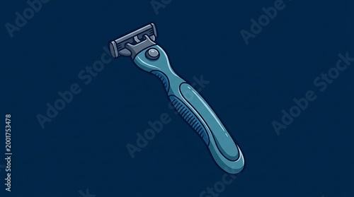 Modern electric razor handle with replaceable metal shaving head shown in clean design style