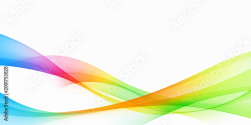 Abstract colorful rainbow wave background with flowing curves, light motion, and modern vector style design