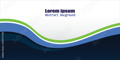 Blue Green Layered Wave Abstract Background with Smooth Curves,