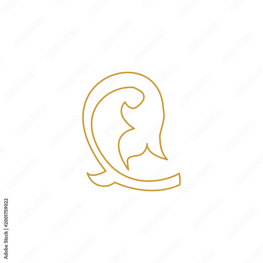 Obraz premium Outline Ornament Leaves Gold