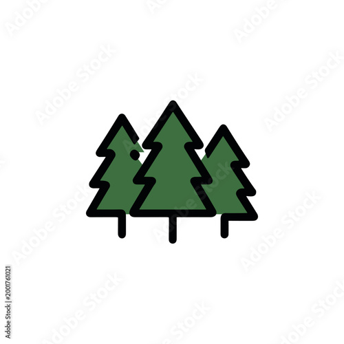 Group of Evergreen Trees
