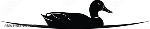 Elegant duck silhouette a minimalist black and white wildlife illustration