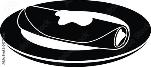 Abstract silhouette of a circular form with ribbon like elements