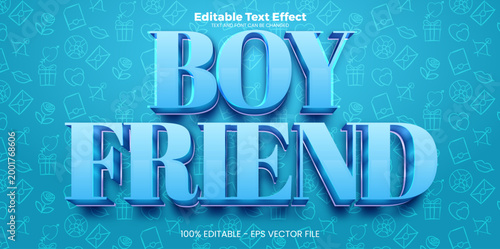 Boyfriend editable text effect in valentine trend style