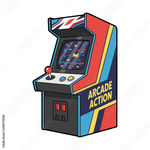Classic Arcade Game icon logo flat vector design