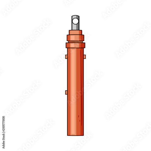 Tableau sur toile Industrial hydraulic cylinder serving as a powerful mechanical actuator for gene