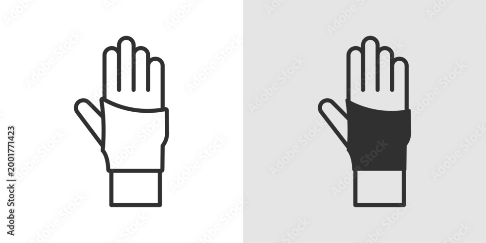 Fototapeta premium Wrist Support Icon representing joint stability, injury prevention, and support for the wrist during physical activity or recovery.