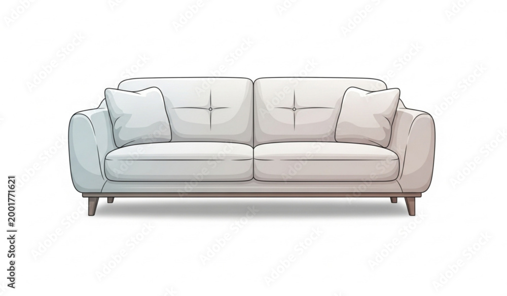 Naklejka premium Minimal Sofa Furniture Vector Design