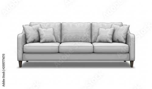 Modern Sofa Realistic Furniture Vector Illustration
