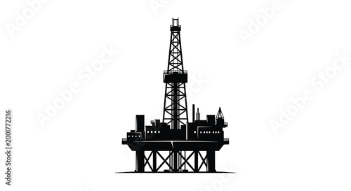 oil rig silhouette on white background high quality professional detailed modern elegant stylish clean crisp vibrant colorful digital creative innovative