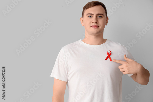 Handsome young man with red...