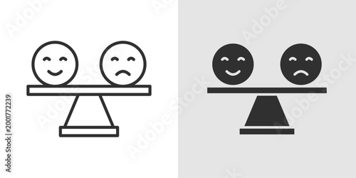 Emotional Balance Icon representing stability of emotions, mental well being, and the ability to manage feelings effectively.