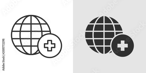 Global Health Icon representing worldwide healthcare, international public health initiatives, and efforts to improve health across populations globally.