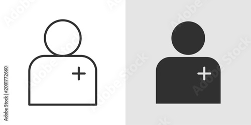 Medical Volunteer Icon representing individuals who provide healthcare support, assistance, and services during emergencies, community outreach, or humanitarian efforts.