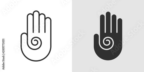 Reiki Icon representing energy healing, holistic therapy, balance, and the flow of life energy for physical, emotional, and spiritual well being.