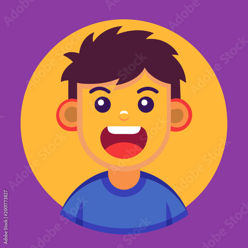Emoji Reaction Emotion Face Expression Icon Set Flat Vector Illustration Isolated Colorful Collection
