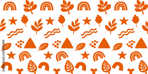 Seamless vector illustration set of a fire flames pattern featuring a colorful cartoon design element for nature wallpaper or web icons collection