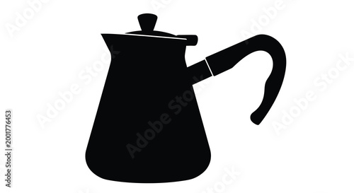 kettle silhouette with curved handle on white background high quality professional detailed modern elegant stylish clean crisp vibrant colorful digital