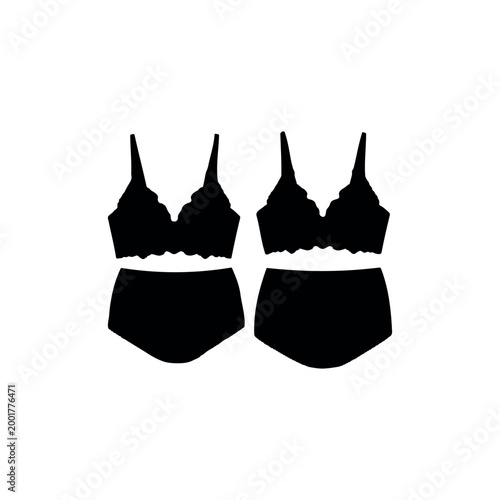 Lingerie silhouette icon vector illustration.
