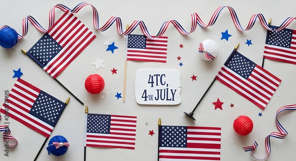 Obraz premium American Independence Day celebration decorations.