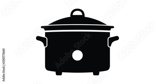 silhouette of a cooking pot with lid on white background high quality professional detailed modern elegant stylish clean crisp vibrant