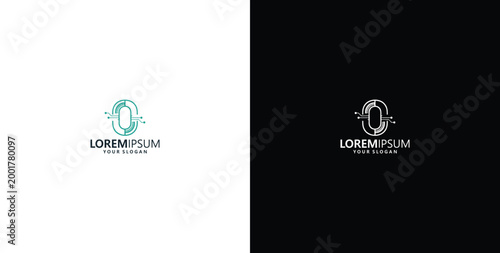 Modern abstract digital letter O logo concept, featuring fluid lines and interconnected elements, representing innovation and harmonious technology in a versatile graphic