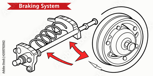 Technical illustration of a railway braking system assembly with mechanical engineering technical schematic component mechanism railroad transportation maintenance industrial assembly