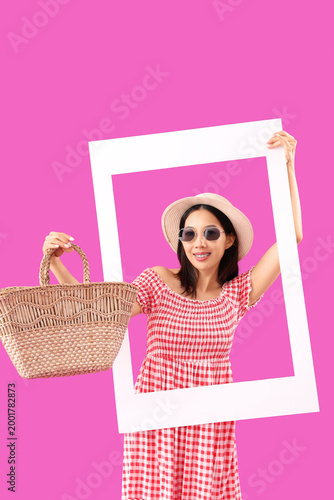 Stylish young beautiful Asi...