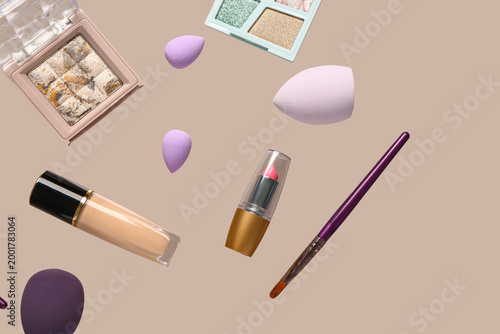 Flying decorative cosmetics...