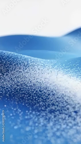 Vertical video: Starting frames showing blue ridges shifting with particle trail and pale gradient