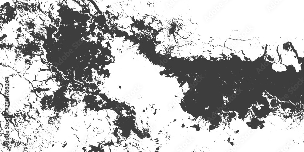 Fototapeta premium Black and White Abstract Grunge Vector Texture Background with Distressed Splatter and Cracks