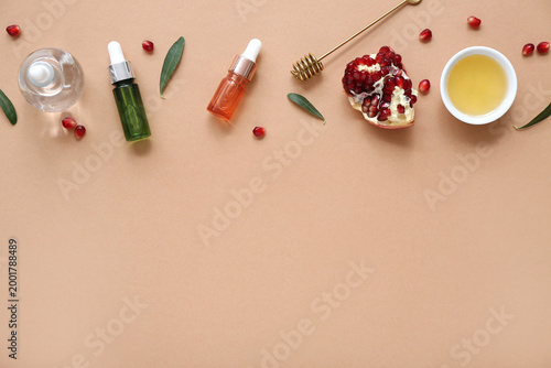 Composition with bottles of...