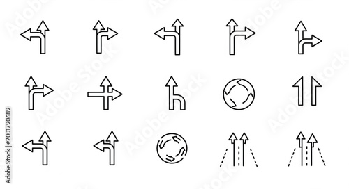 Collection of various direction arrows.