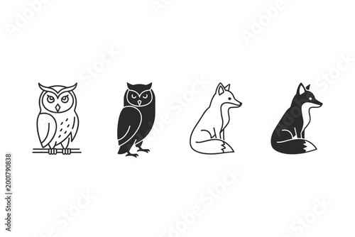 Owl and Fox Icons