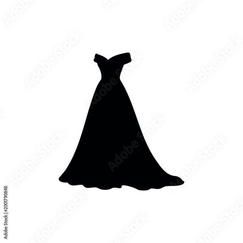 Gown silhouette icon vector illustration.
