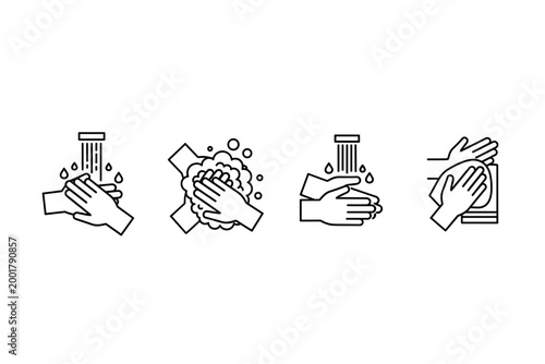 Hand Washing Steps Icons