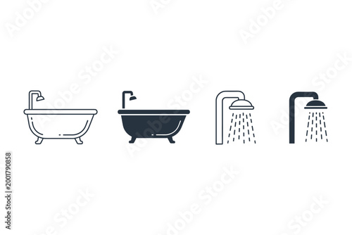 Bathtub and Shower Icons