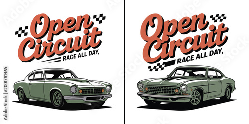 Classic vintage muscle car illustration for 