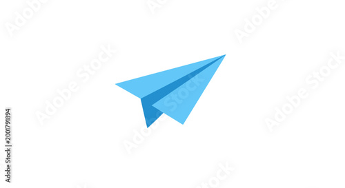 Free Download Minimalist blue paper airplane icon conveying messages, concepts, and ideas on white background - GFXLoad