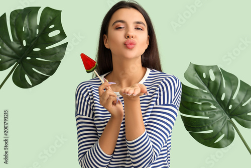 Beautiful young woman with ...
