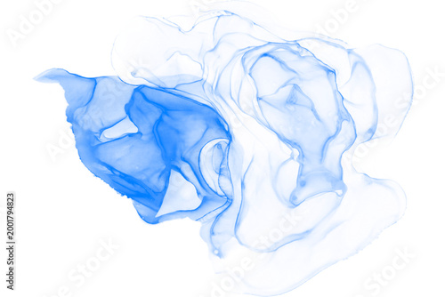 Blue Abstract Liquid Marble Smoke Overlay with Soft Glow Fluid Waves Nebula Ink Effect Transparent Background for  Decorating and Digital Design Assets