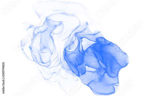 Blue Abstract Liquid Marble Smoke Overlay with Soft Glow Fluid Waves Nebula Ink Effect Transparent Background for  Decorating and Digital Design Assets