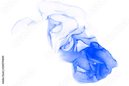 Blue Abstract Liquid Marble Smoke Overlay with Soft Glow Fluid Waves Nebula Ink Effect Transparent Background for  Decorating and Digital Design Assets