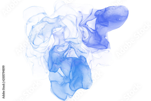Blue Abstract Liquid Marble Smoke Overlay with Soft Glow Fluid Waves Nebula Ink Effect Transparent Background for  Decorating and Digital Design Assets